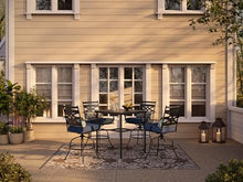 Hanover Montclair 5-Piece Outdoor Dining Set with 4 Swivel Chairs and Square Table Navy