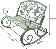 JIIPOREGJ Park Bench Patio Garden Bench Backyard Benches, Garden Bench American Wrought Iron Retro Outdoor Double Rocking Chair Bench Garden Table and Chair Park Chair