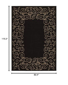 Safavieh Courtyard Collection Area Rug 6'7" x 9'6" Black/Beige