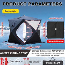 LKXNEW Outdoor Sauna Tent, Portable Dry Sauna Room for 3-4 People, Includes 4 Ice Anchors,Water Resistant, for Camping and Fishing