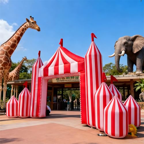 Inflatable Carnival Circus Arch - Durable 210D Oxford Cloth Inflatable Party Tent Decoration for Carnival, Birthday, Christmas, New Year Outdoor Yard Garden Party
