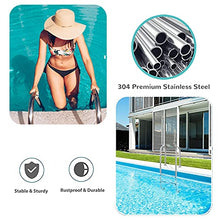 Swimming Pool Ladder, 2-Step In-Ground Stainless Steel Step for Indoor/Outdoor Pool, Heavy Duty Non-Slip Ladder, Quick Mount Base
