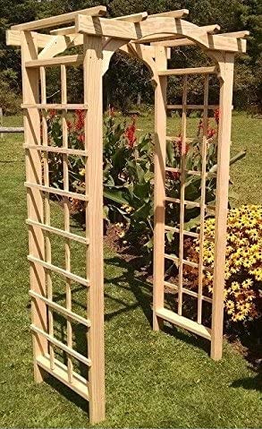 Amish-Made Madison Style Cedar Arbor - 3' Wide Walkthrough, Redwood Stain
