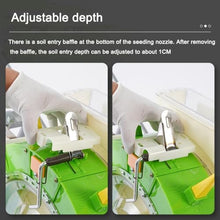 sunbiaouk Push Garden Seeder & Fertilizer Applicator, Row Planter Corn Planter Seeder with 7 Interchangeable Seed Plates, dockable Bracket Design(6 Holes)