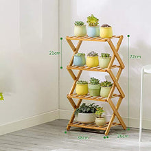 OJKJGYTF Indoor Plant Stand Foldable Design Bamboo Flower Stands 4-Tier Plant Display Stand Pot Shelf Storage Rack Outdoor Indoor Multifunctional