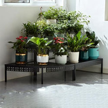 JOTDPFRYK Black Semicircle Plant Shelf 3 Tier Plant Stand Floor Standing Flower Pot Rack Metal Stair-Step Flower Rack Corner Shelf Planters Quarter Round Display Holder for Balcony Garden Courtyard