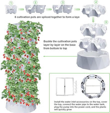 FLTRGO 80 Pots Hydroponics Tower Set Hydroponic Growing System Hydroponic Growing Kit for Indoor Outdoor with Hydrating Pump Timer Adapter