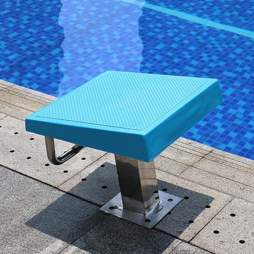 TT-YEL Competition Standard Diving Platform, Diving Board with Stainless Steel Base, Non-Slip Surface, Pool Take-Off Platform with Backstroke Handles, (19.7 Inch)