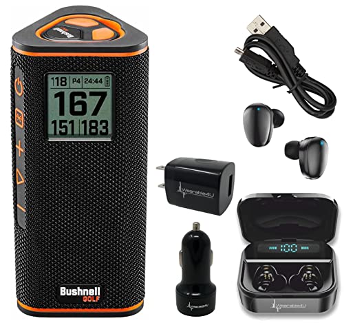 Wearable4U Bushnell Wingman View Golf GPS Bluetooth Speaker Bundle Black