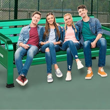 JOSOGO All-Aluminum Weatherproof Outdoor Bench, Heavy Duty No-Rust Aluminum Frame, Non-Slip Foot Caps, for Sports Courts, Patios and Community Areas(Style9)