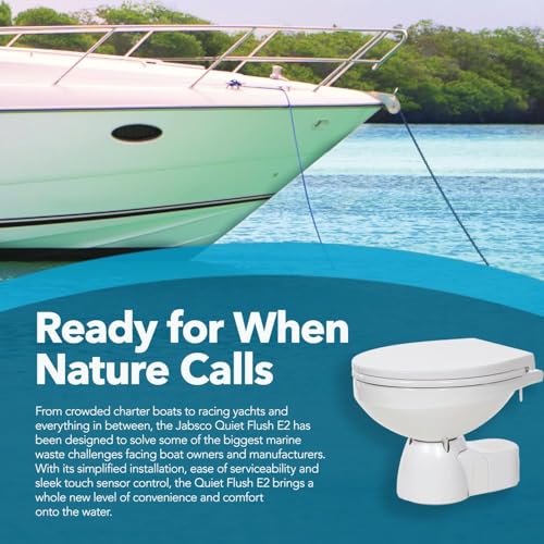 Jabsco Quiet Flush E2 Marine Toilet Fresh Water 12 Volt Compact