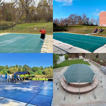 HAIXHX Round Pool Safety Cover for Wood Deck, Heavy Duty Winter Inground Swimming Pools Covers, 8 10 12 14 15 18 21 24 28 30 32 Foot Home Pool Protector Covering(Green,27 Foot)