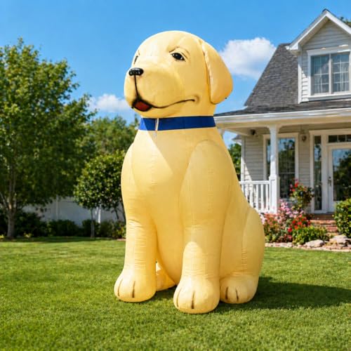 9.8FT Giant Inflatable Golden Retriever with LED Lights and Blower, Standing Blow Up Dog for Backyard Parties, Lawn Decoration, Events and Advertising Display
