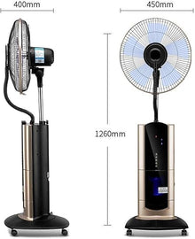 GAZOGJ 18" Misting Fan, Oscillating Stand Fan with Timer, Art Deco Floor Fan, 3-Speed Digital Control, LCD Display, 5 Blades, Remote Control, Easy Movement with Caster Whee