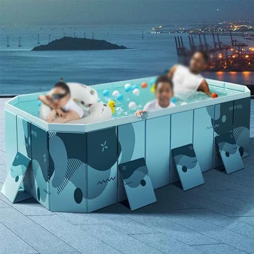 Wlikoci Foldable Swimming Pool, Non-Inflatable Pools, Large Swimming Pools Above Ground for Adults for Backyard, Garden (210 * 140 * 55cm)