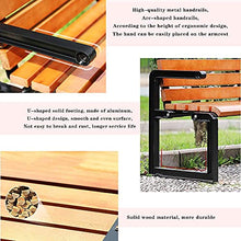 Garden Bench Outdoor Park Garden Solid Wood Benches Terrace Benches anticorrosive Wood Weather-Resistant Porch Chairs for 2-3 People Courtyard Seats Aluminum Frame Lounge Chair Furniture for Patio/Dec