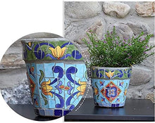 FAFACAI Round Classical Outdoor Large Plant Pot Colorful Planter Hand-Painted Ceramic Flower Pot Garden Balcony Decor Landscape Vase Container Pots for Villa Corridor Aisle (22 * 19.5cm)