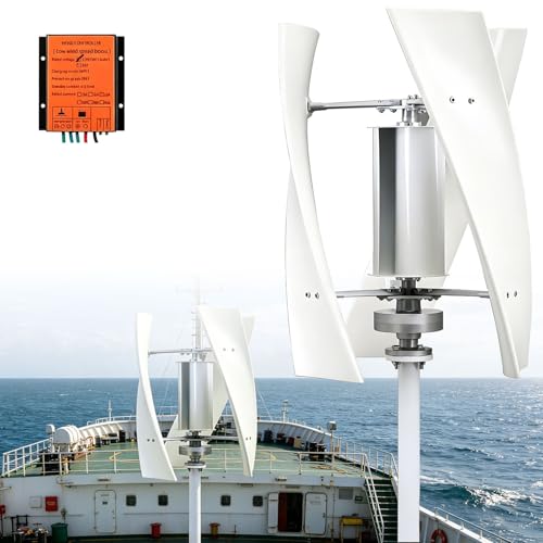 Wind Turbine Generator Kit,3-Blade Spiral Vertical Axis,Light Wind Start,Wind Mill with Controller for Home and Business,Solar Wind Power Kit for Industrial and Residential Use 12V-3000W