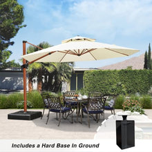 OROTLECT 13 FT Round Wood Pattern Cantilever Umbrella Umbrella With Base In Ground,Navy
