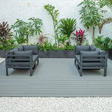 LeisureMod Chelsea 4-Piece Sectional Loveseat Set Black