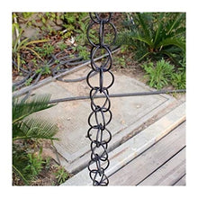 LZPHGB Rain Chain, Japanese Temple Rain Chains for Downspouts Brass Chain Roof Gutters Vintage Copper Gutter Drainage for Exterior Gutters,Nero