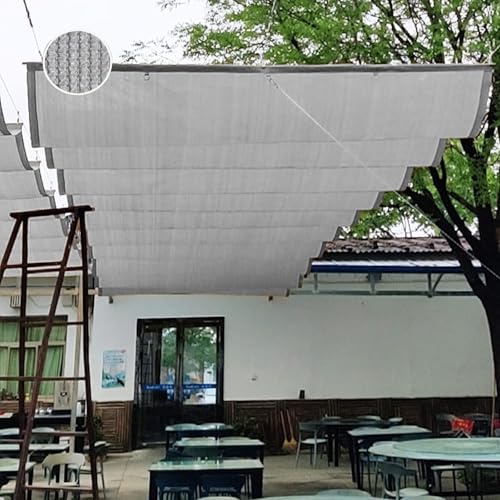 ZHFENGZHOU Wave Sun Shade Awning Replacement Shade Cover Outdoor Retractable Pergola Canopy for Patio Garden Deck Gazebo Porch with Slide On Wire Cable Hardware(Size:1.4x7m,Color:Gray)