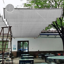 ZHFENGZHOU Wave Sun Shade Awning Replacement Shade Cover Outdoor Retractable Pergola Canopy for Patio Garden Deck Gazebo Porch with Slide On Wire Cable Hardware(Size:1.4x7m,Color:Gray)