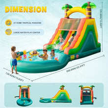 HESMAX 23FT Inflatable Water Slide with Splash Pool, Thickened Commercial PVC, Powerful Blower Included, Easy Setup Outdoor Summer Water Play Slide for Kids Adults Backyard Garden Party-Coconut Tree