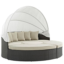 Modern Contemporary Urban Design Outdoor Patio Balcony Daybed Sofa, Beige, Rattan