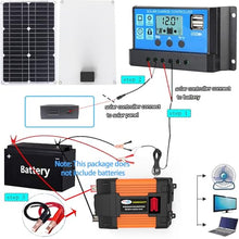 OLONETO 4000W 6000W Complete Solar Inverter Kit with 30A Controller and 100W Solar Panel for Home Grid System for Home and Outdoor Power Generation System(12V-220V)