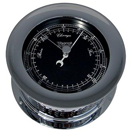 WEEMS & PLATH Chrome Atlantis Barometer Black Dial