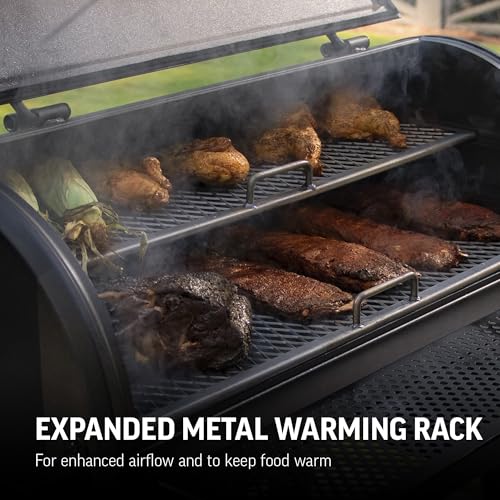 Char-Griller Grand Champ Charcoal Offset Grill and Smoker, Heavy Duty Steel, Black