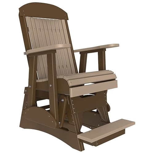 Furniture Barn USA Poly Lumber 2' Balcony Classic Glider Weatherwood & Chestnut Brown