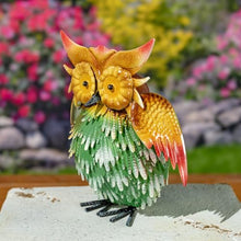 Zaer Ltd. Set of 6 Assorted Hand-Painted Metal Owl Figurines Indoor Outdoor Garden Decor