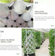 RWGOVLU Hydroponic Growing Kits 80 Holes Vertical Hydroponics Tower Automated Aeroponics, Indoor Garden Food-Grade PVC-U Pipes Hydroponic Planting Equipment with Pump, Ideal Gardening Gift