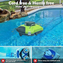 RKUVPAE Robotic Pool Cleaner for Above Ground, Automatic Cordless Pool Vacuum Pool Ultra Strong Dual Motors Self-Parking Pool Robot Cleaners for Inground Flat Pools Up to 85㎡, Lasts 120 Mins