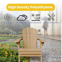 Kingdura Foldable Adirondack Chair, Portable HDPE All Weather Resistant Outdoor Patio Chairs, Wooden Textured with Cup Holder, 380LBS Capacity for Poolside, Backyard, Deck, Fire Pit (Brown)