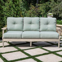 highwood Lehigh Deep Seating Sofa, with Sunbrella Cushions in Canvas Seasalt, Whitewash Frame