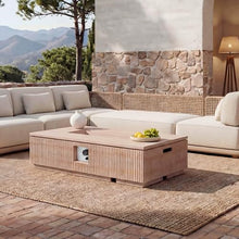 Christopher Knight Home Maloa Outdoor Propane Fire Pit Table with Lava Rock, No Assembly MGO Tank Table for Patio/Deck, 50000 BTU, MGO Rectangular Tabletop Fire Pit, Modern Patio Fire Table, Natural