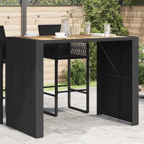 Garden Bar Table Black,Durable Garden Bar Table with Modern Design Outdoor Furniture for Gatherings and Social Events Patio Tables