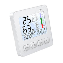 ASWRTYJO ABS Large-Screen Temperature Humidity Meter with Clock Household Electronics