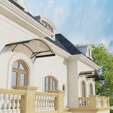 Awning for Door Entrance,48x63 Inch Round Arch Door Awning Canopy with Aluminum Brackets & Polycarbonate Cover, UV, Rain & Snow Protection for Window, Porch, Patio, Deck