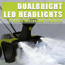 EXSHUING Easy Start Cordless Snow Blower, Electric Snow Blower with Led Lights, Clears 20-Inch (50 Cm) Width & 10-Inch (25 Cm) Depth, Ideal for Driveways and Patios, Includes 2 Batteries