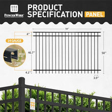 Fencer Wire 76FT Heavy Duty Flat Top Fence Barrier Kit, Anti-Rust Metal Steel Fence with 5FT Height X 8FT Width Panels, with Arched Gate, Posts, Connectors, Outdoor Fencing for Yard