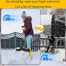 21V Cordless Electric Snow Shovel, Battery-Powered Snow Blower, 41cm Width Snow Removal Snow Thrower (2 Battery and Charger Included)