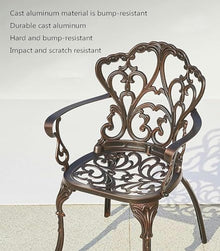JIIPOREGJ Garden Bench 3Pcs Cast Aluminum Bistro Set Garden Furniture Dining Table Chairs Outdoor Seat Patio Seater