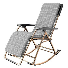 HYUIO Rocking Chair,Portable Camping Chairs,Simple Balcony Rocking Chair,Gravity Outdoor Folding Recliner,Patio Rocking Gravity Outdoor Folding Recliner,Stable Suppor,Blue (Grey)