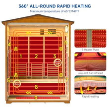 RESTISLAND 3 Person Outdoor Sauna, Low EMF Infrared Sauna, 7-Color Therapy