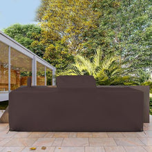 Covers & all Outdoor Kitchen Island Cover, Customize Left Right & Straight Shapes,12 Oz Waterproof UV & Weather Resistant Patio BBQ Grill Island protector with Handles Air Vents (Coffee)