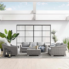 Lounge Sectional Sofa Chair Set, Rattan, Wicker, Grey Gray, Modern, Outdoor Patio Balcony Bistro
